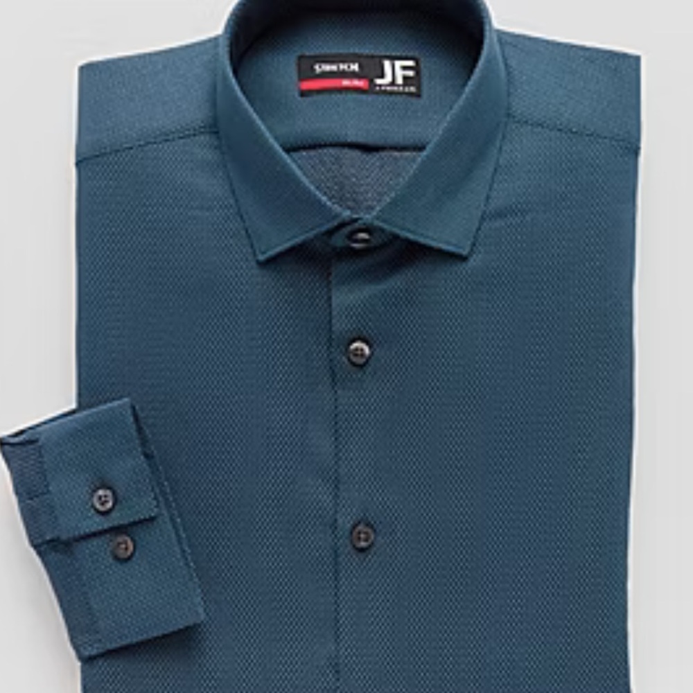 J.Ferrar Men's Big & Tall Navy Blue Comfort Dress Shirt Sz XXXLXT19-19 1/2 38-39